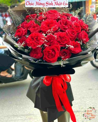 Hoa decor sinh nhật-Red