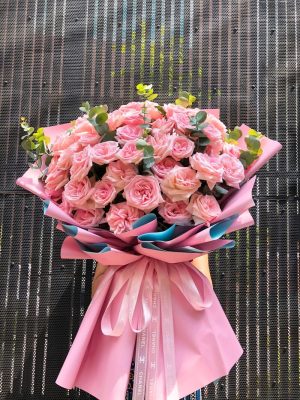 Hoa decor sinh nhật-Pink
