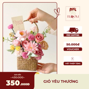 Giỏ Yêu Thương – Hoa Cảm Ơn Nhẹ Nhàng