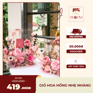 Giỏ Hoa Hồng Nhẹ Nhàng