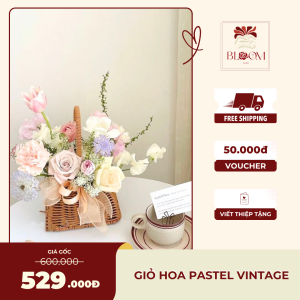 Giỏ Hoa Pastel Vintage