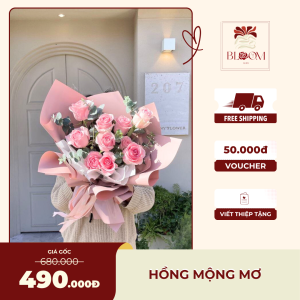 Hồng Mộng Mơ – Bó Hồng Pastel Ngọt Ngào