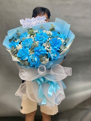 Hoa decor sinh nhật-Blue