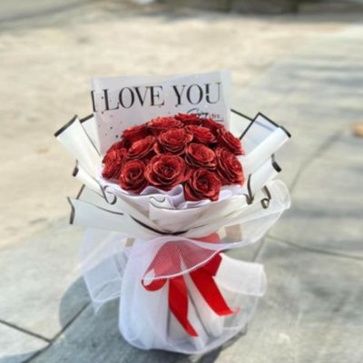 mẫu hoa đẹp cho Valentine - Hoa sáp bo tròn