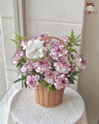 Hoa để bàn ăn gia đình-hồng nhạt