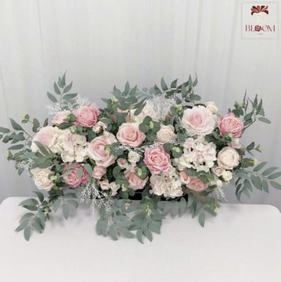 Hoa để bàn gia tiên ngày cưới-trắng hồng